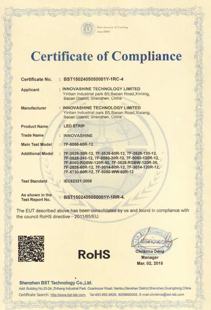 rohs Certificate